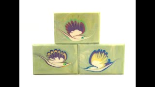 Bird Ebru technique  Cold process soap