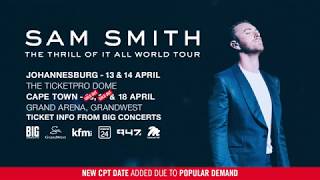 Sam Smith, coming to SA in April 2019!