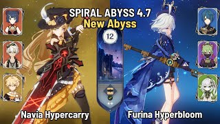 C0 Navia Hypercarry | C0 Furina Nahida Hyperbloom Team | Spiral Abyss 4.7 Floor 12 | Genshin Impact