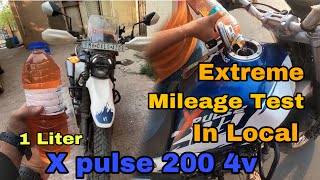 Extream local milage test on x pulse 200 4v Itna ganda milage shit yaar 😩#xpulse200