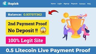 Litepick.io - Free Litecoin Earning Website 2022 without investment || 0.5 LTC Withdraw Proof