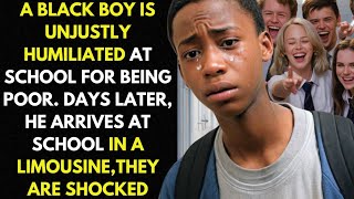 A Black Boy Is Unjustly Humiliated For Being Poor, Days Later He Arrives At School In A Limousine.