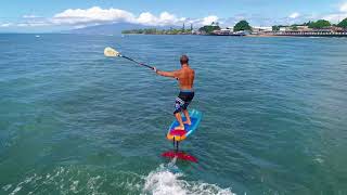 Hydrofoil Surfing Pump filmed on Drone - Zane Kekoa Schweitzer Breaking Foil Pump Records