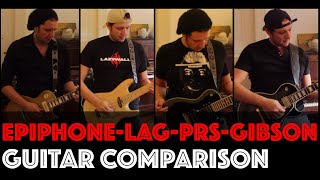 GIBSON Les Paul Custom vs EPIPHONE LP '56 Gold Top vs LAG "The Beast" vs PRS SE Marty Friedman