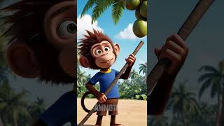 Milo the Monkey and the Coconut Catapult #shorts #animation #monkeystory #animatedstory