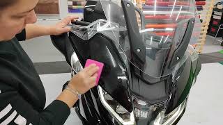 BMW R1250RT 21-on. HOW TO apply, install, tutorial PPF front fairing protection film stickers decal