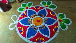 Karthika masam 🌻simple flowermuggulu 3*2 🌻karthigai Deepam kolam🌻margazhi kolangal 🌻newyear festiv