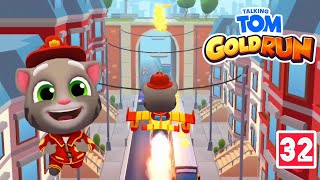 Talking Tom Gold Run Gameplay Walkthrough: Part 32 (Android/iOS) - Fireman Tom (Full Screen)