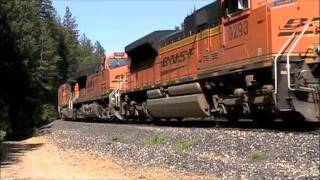 BNSF SD70ACe Leading a Manifest Down Donner Pass