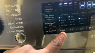 How to change the temperature on an LG THINQ washer dryer