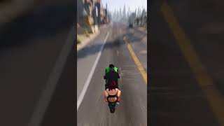 GTA V ~ DOUBLE KAWASAKI STUNT OVER CARS #Shorts | THUG GAMERZ