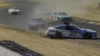 NASCAR cup series  - Sonoma - Cody Ware and Ryan Preece Crash