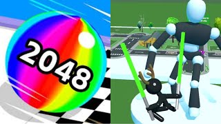 Ball Run 2048 vs Tall Man Run - All Levels Android,ios Gameplay Mobile P3