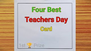 Best Four Teachers Day Drawing Card Easy Step by Step For Beginners