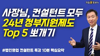 2024년 정부지원제도 법인컨설팅 아이템 인디비 전략 | 법인영업 컨설턴트 특강 10분 핵심요약