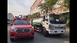 Xe chữa cháy Sandeur S100 và xe tiếp nước chưa cháy Dongfeng 7 khối