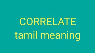 CORRELATE tamil meaning/sasikumar