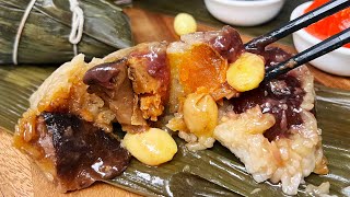 🐲 端午节粽子特辑：咸甜五花肉粽子（zòng zi）| Savory and Sweet Pork Belly Zongzi (sticky rice dumplings)