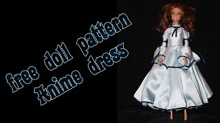 Make your own doll clothes - Anime dress 1