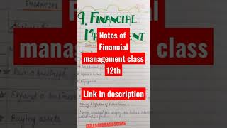 notes of financial management#shorts#financialmanagement