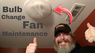 Broan-Nutone exhaust fan light. Bulb change and fan motor maintenance step by step.