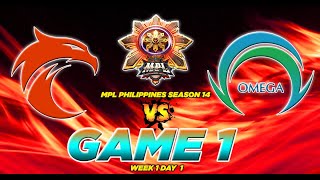 TNC PRO TEAM PH VS. SMART OMEGA [FULLGAME 1] MPL-PH S14 | WEEK 1 DAY 1 🔥🔥🔥