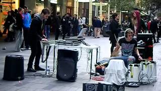 Pludo perform in Pitt Street.