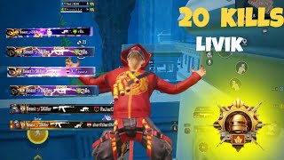 20 kill livik 🔥 pubg mobile || conqueror lobby