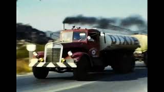 1950's diesel truck Vintage home movie clip