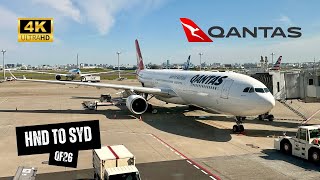 QANTAS A330-300 QF26 Economy Class - Tokyo (Haneda) to Sydney, JAL First Class Lounge (4K)