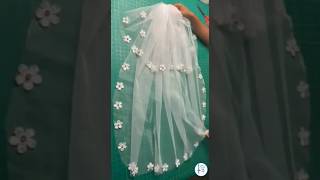 HOW TO MAKE A SIMPLE BRIDAL VEIL #shorts #100shorts2024 #youtubemadeforyou