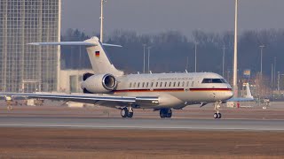 Bombardier Global 6000 German Air Force 14+05 arrival at Munich Airport MUC EDDM #SIKO24 #msc2024