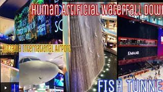 Aquarium Dubai Mall | Artificial Waterfall  l Downtown Human Waterfall In Dubai Viral Video