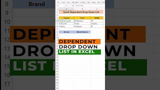 How to create Dependent Drop Down List in Excel💥Excel INDIRECT function #excelshorts #exceltricks