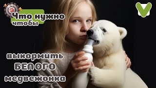 Выкармливание белых медвежат из соски! Как это делается? Polar bear cubs feeding.