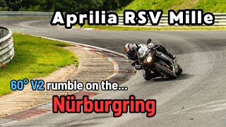 Nürburgring Nordschleife motorbike - 1999 Aprilia RSV Mille ME - through the traffic