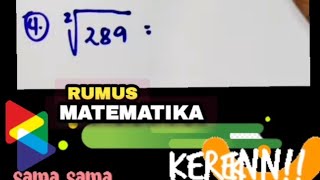 MATEMATIKA | Cara Mencari Akar Kuadrat dengan Mudah #viral #video #facebook #twitter @DjDesa303