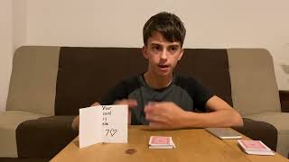 Easiest mind reading card trick (Performance and tutorial)