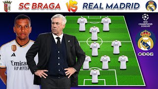 Sc Braga Vs Real Madrid (4-3-1-2) Potential Team Lineup Uefa Champions League 23/24