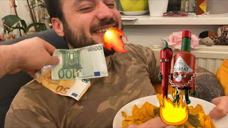 Hot sauce challenge - چیپس تند با سس تاباسکو - Winner of €150 Euros