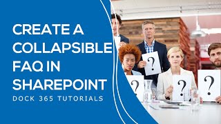 How to create a collapsible FAQ in SharePoint Online - Tutorial