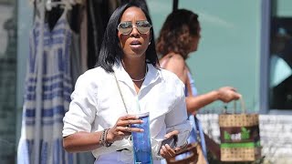 Kelly Rowland Rocks Fringed White Short Shorts Running Errands In LA