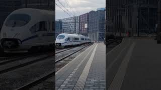 ICE 3M (bullet train) departs for Frankfurt from Amsterdam Centraal Railway Station #deutschebahn