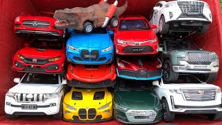 Box Full of Model Cars /Mercedes SlS, BMW M5, Honda Civic, Bugatti Divo, Koenigsegg Jesko, BMW M4