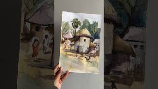 Watercolour painting tutorial #shortsviral