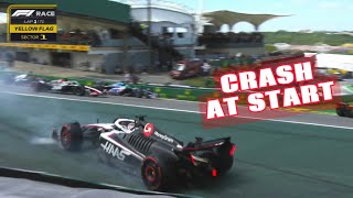 What Happen at Sao Paulo Grand Prix Start | Crash and Flying Wheels