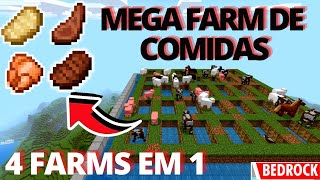 MEGA FARM de COMIDAS "4 EM 1" no Minecraft 1.19+ (Bedrock e MCPE)