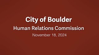 11-18-24 Human Relations Commission Meeting