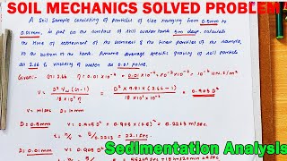 soil mechanics solved problems, sedimentation analysis problem, gate geotechnical solved problem