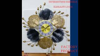 Elegant & Stylish Flower & Wings Style Based Metal Wall Clock...for more details WhatsApp 9084513569